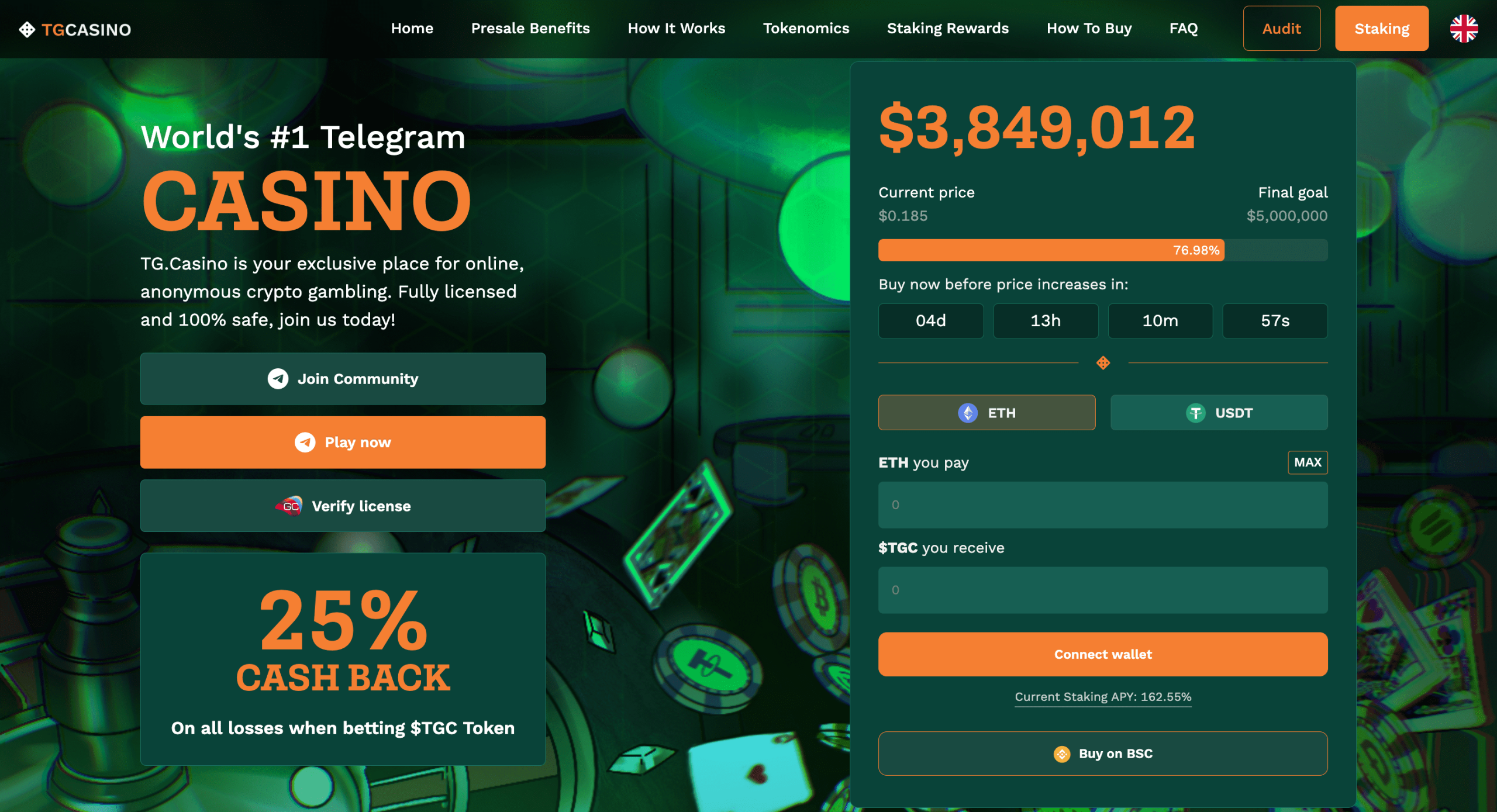 TG Casino Home Page