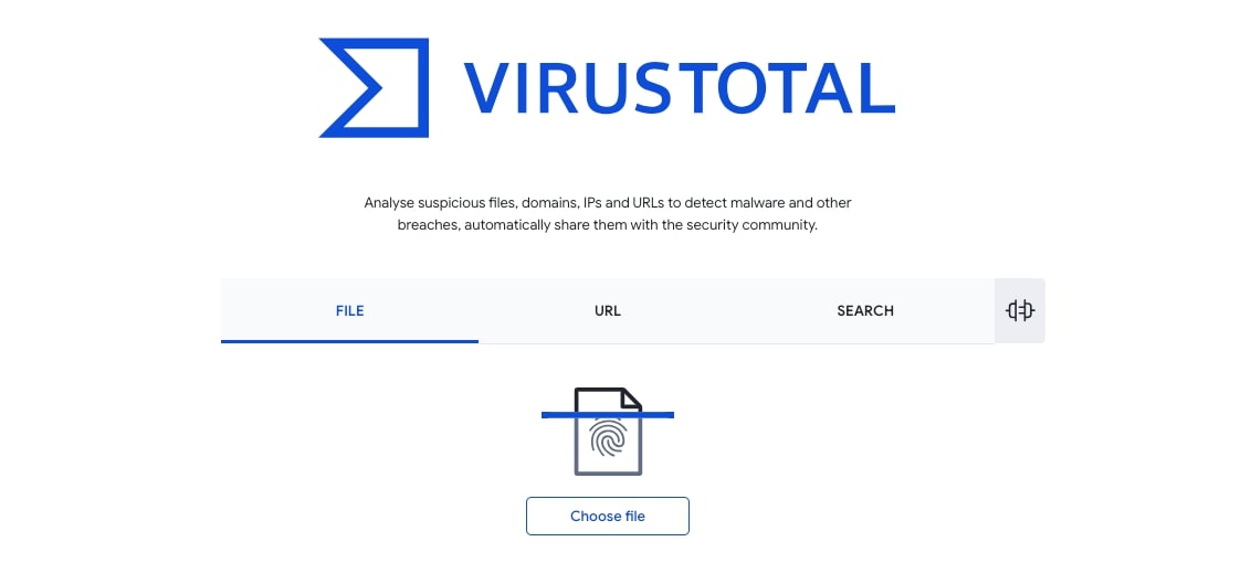 <strong>Go to VirusTotal and Pick a File</strong>