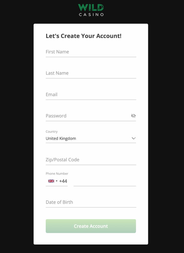 Enter new account details