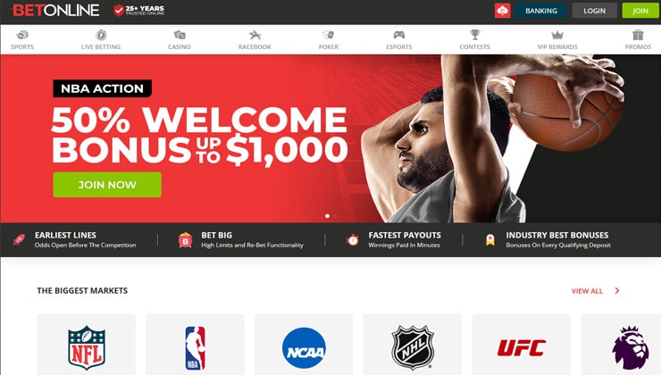 BetOnline Homepage