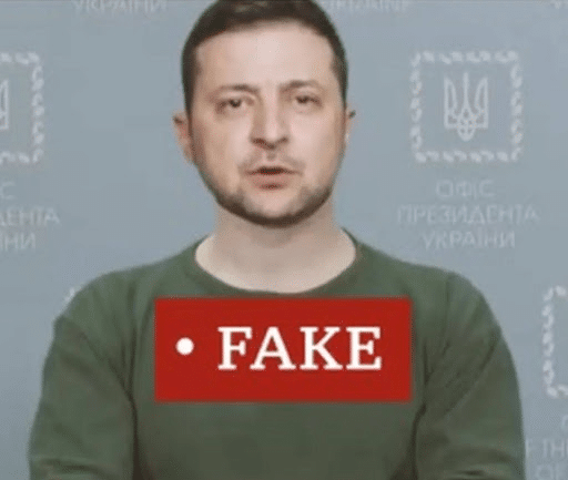 Un video deepfake del Sr. Zelensky preguntando a los ucranianos