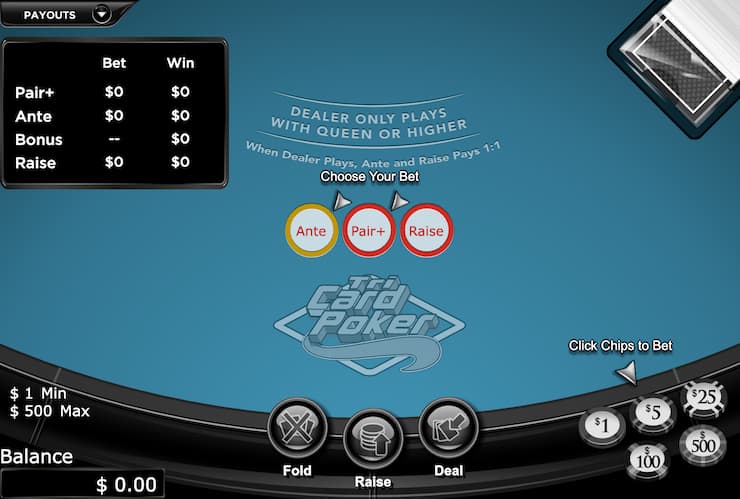 how to play 3 card poker