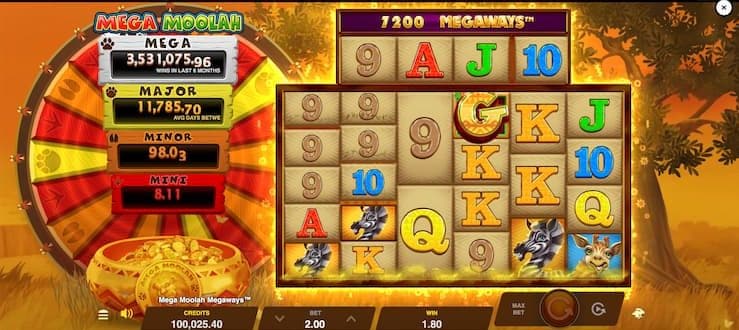 Mega Moolah Megaways slot reels - Techopedia