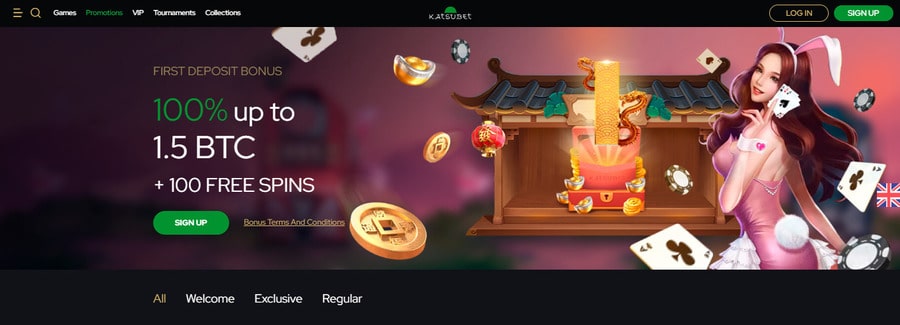 With two hefty sign-up promotions, KatsuBet outperforms some of its biggest crypto competitors.