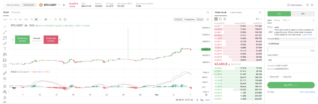 OKX BTC 현물 거래