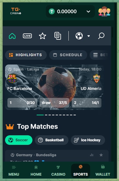 TG.Casino Sportsbook