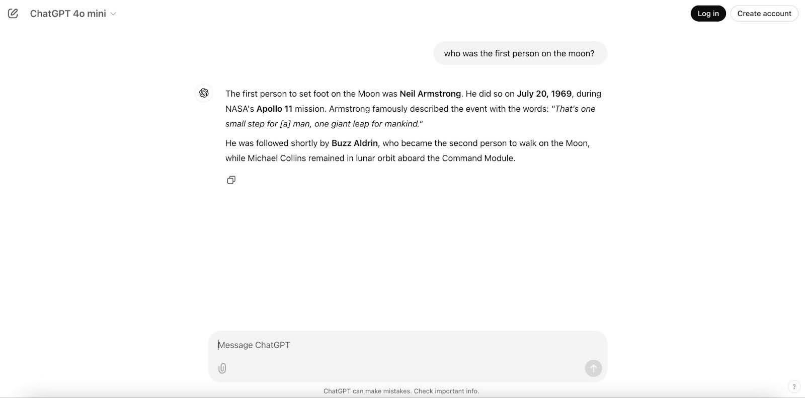 Answering questions with ChatGPT