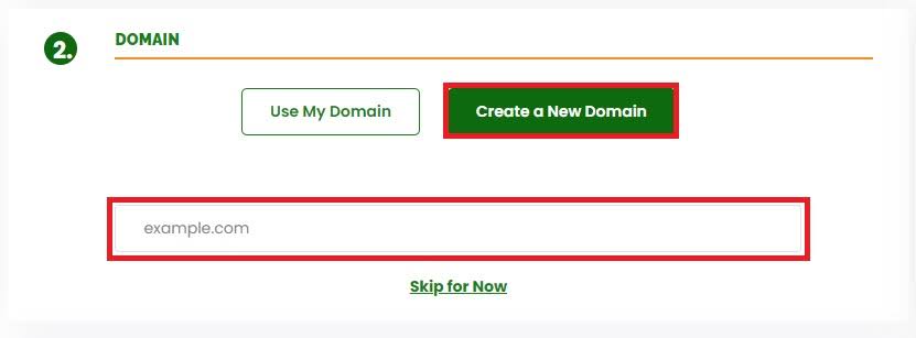 Select Domain Option