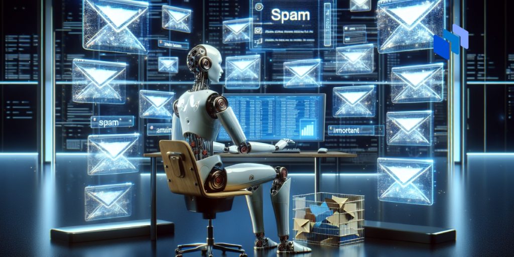 A robot deleting emails