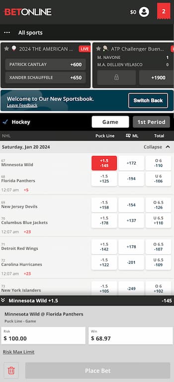 5. Place a bet