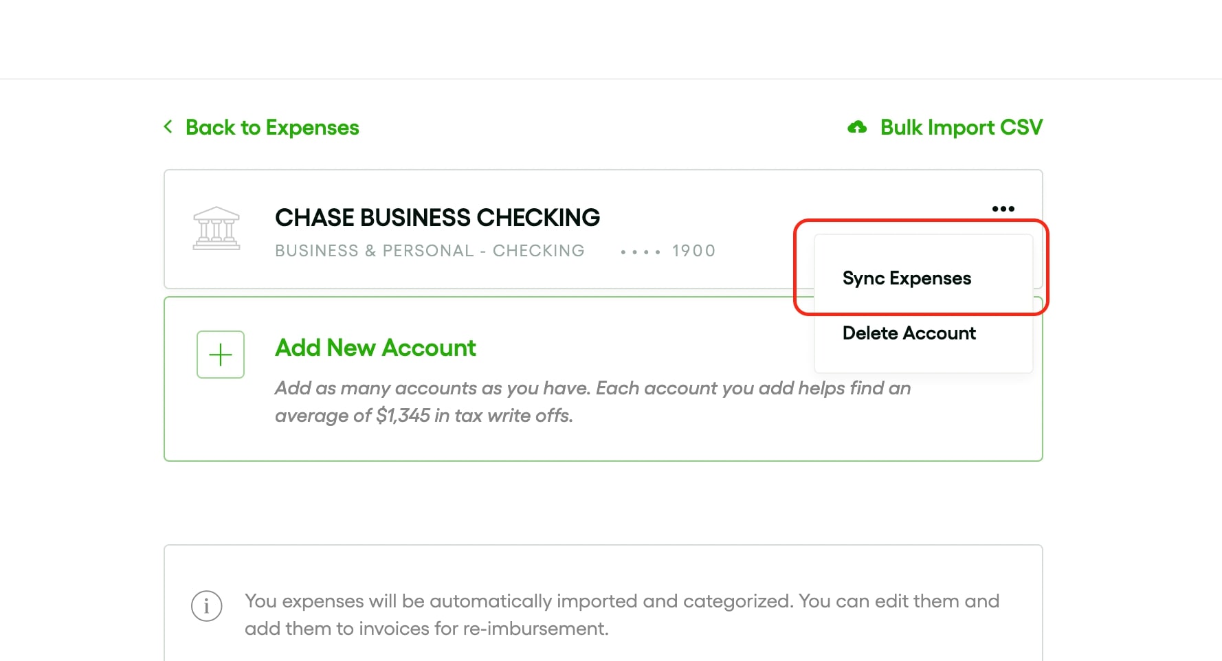 Bonsai's tax and bookkeeping feature