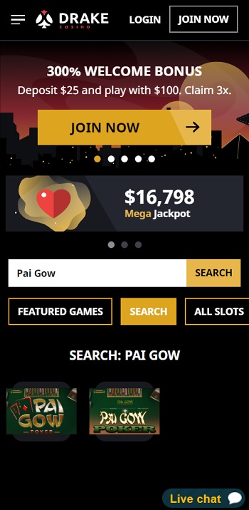 Drake Casino Pai Gow Poker Online