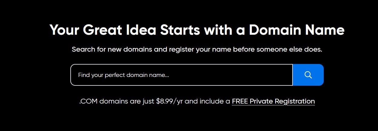 DreamHost's domain registration feature
