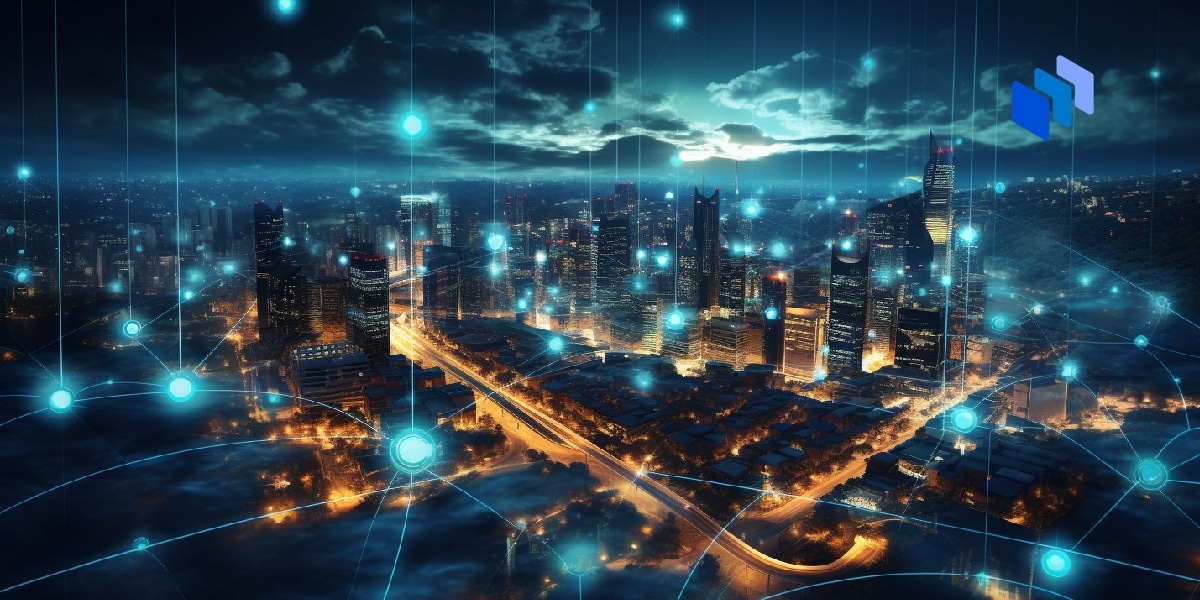 A city lit up by data