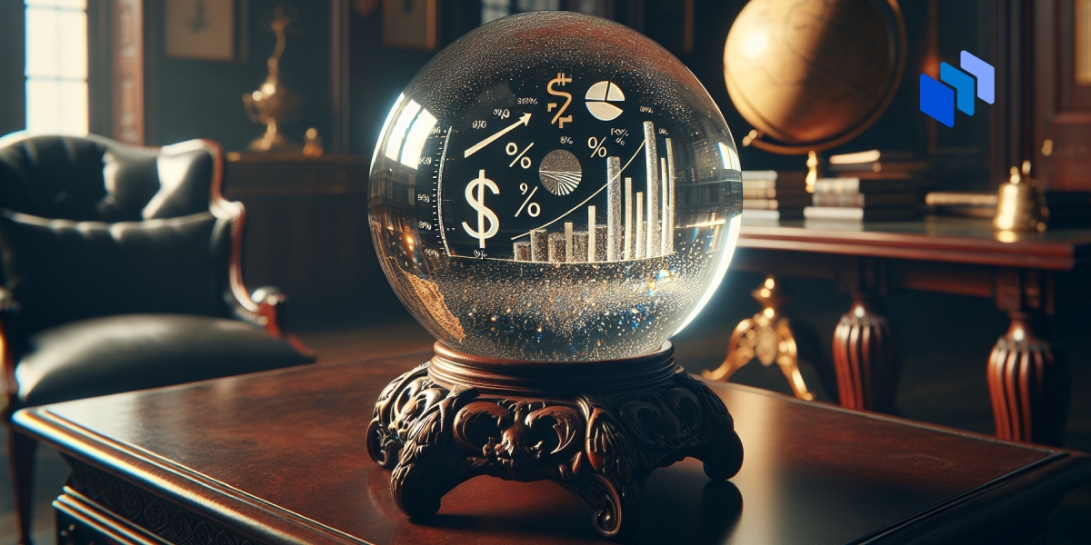 A globe in a finance office