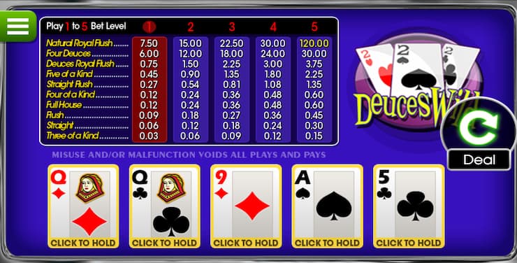 How to play Deuces Wild video poker