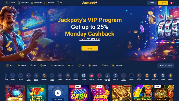 Jackpoty Online Gambling Site Canada