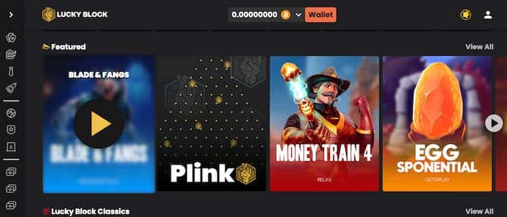 Play at the Lucky Block casino