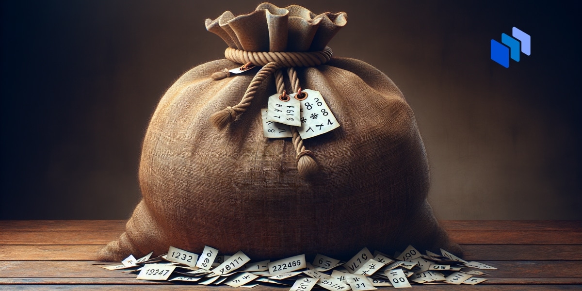 A sack containing passwords