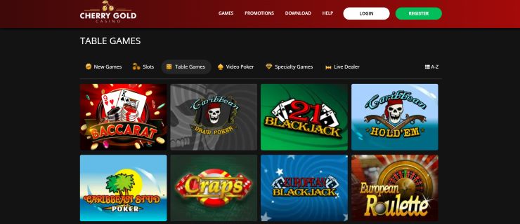 RTG Table Games Cherry Gold Casino