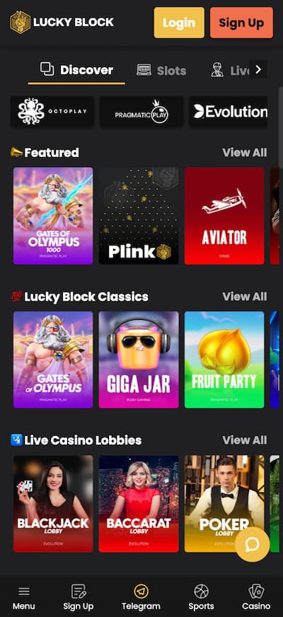 Lucky Block Mobile Casino