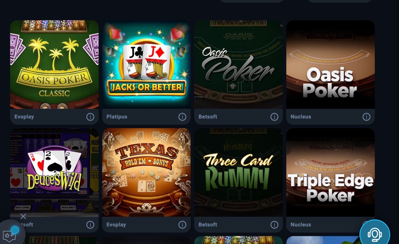 Thunderpick Casino video poker