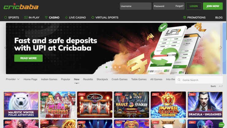 Cricbaba Casino New Games