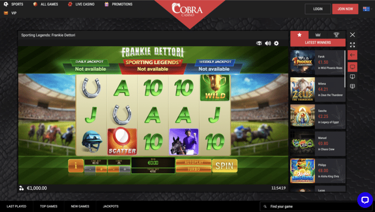 Sporting Legends: Frankie Dettori Slot