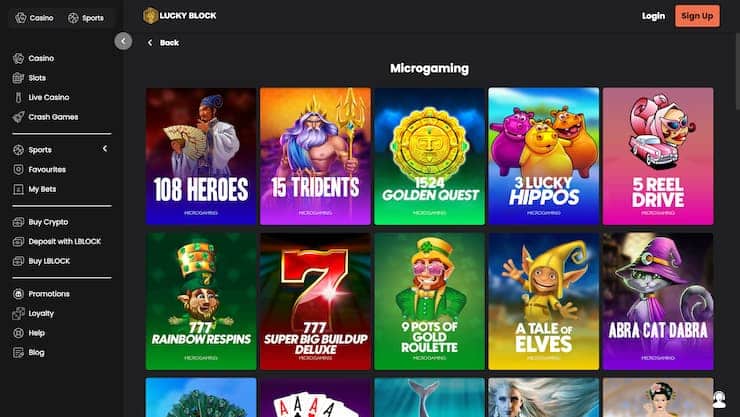Lucky Block Microgaming Casino