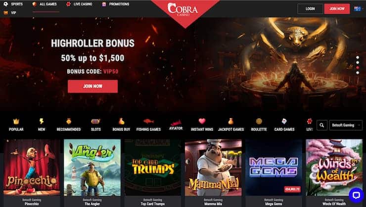 Cobra Casino Betsoft Casino