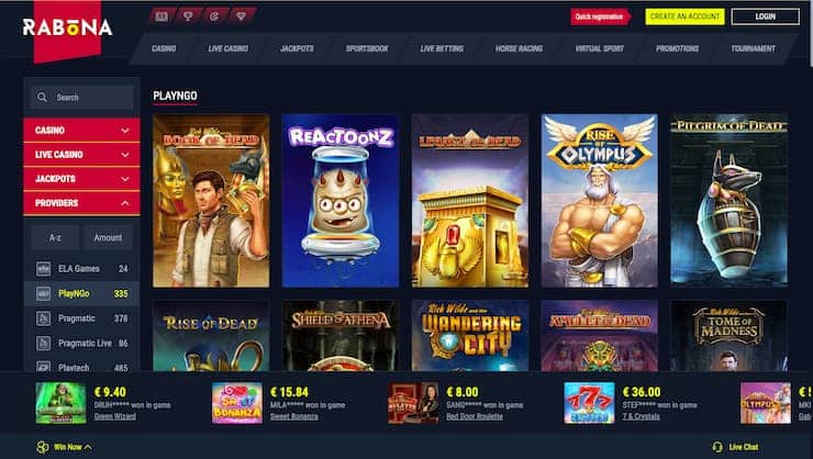 Rabona Play'n Go Casino