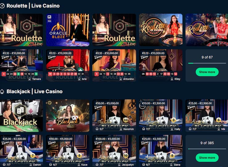 CryptoBetSports Casino Live Casino
