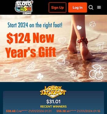 Open the SlotoCash site