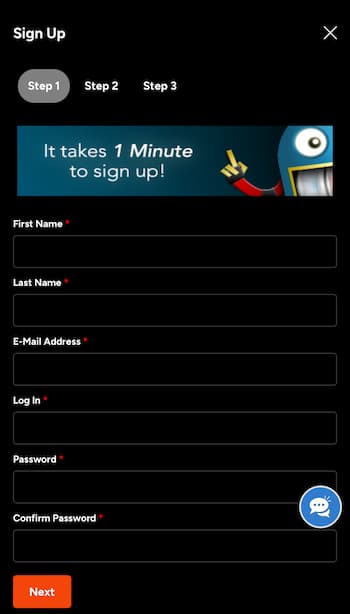 Enter account information