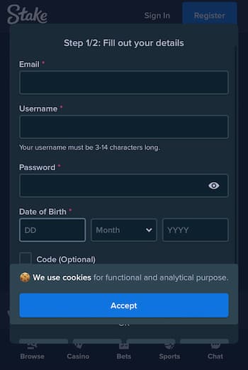 Register for an Account