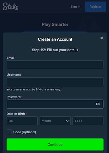 2. Enter account information