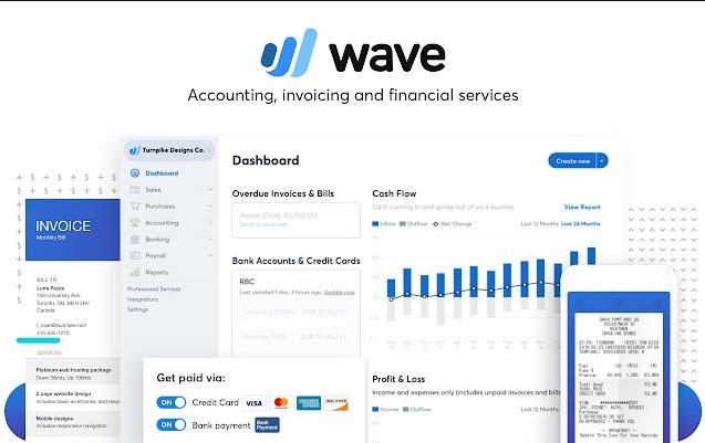A screenshot of Wave's dashboard