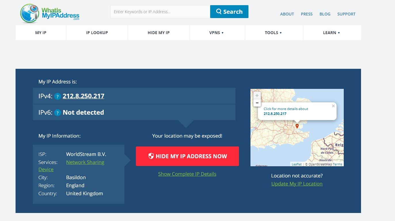 WhatsMyIPAddress.com site