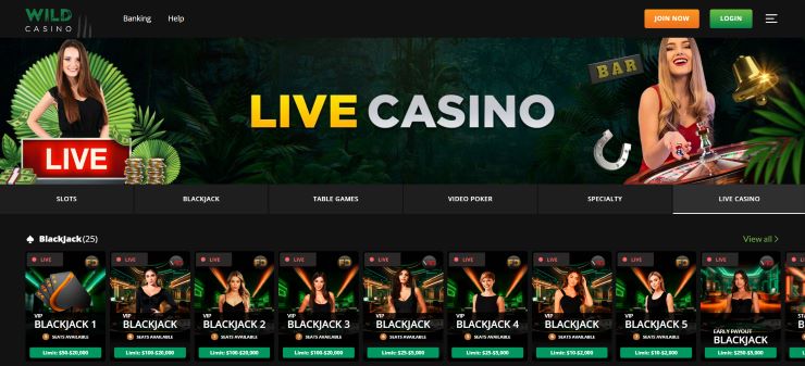 Wild Casino Live Dealer Games