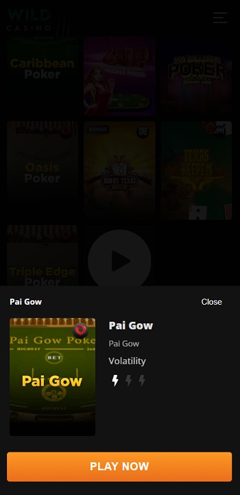 Start a Pai Gow Poker Game