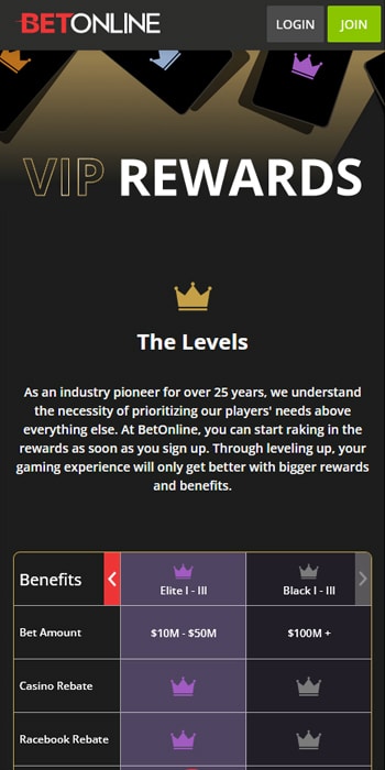 BetOnline VIP Program