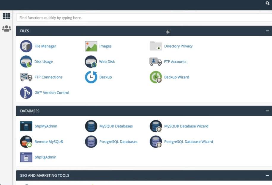 cPanel Dashboard