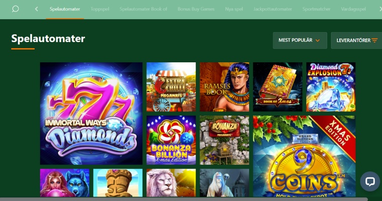 Skärmbild på Cashalot online casino