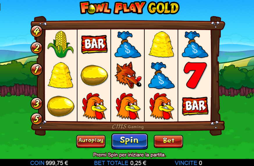 migliori slot gratis - fowl play gold