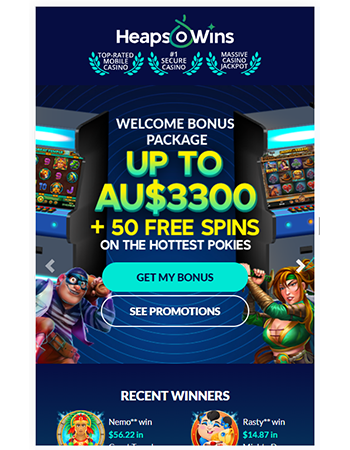 Heaps o wins casino welcome bonus