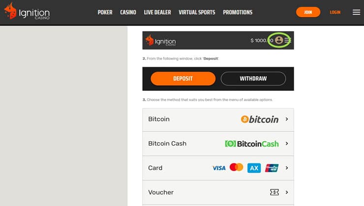 Ignition Casino Deposit