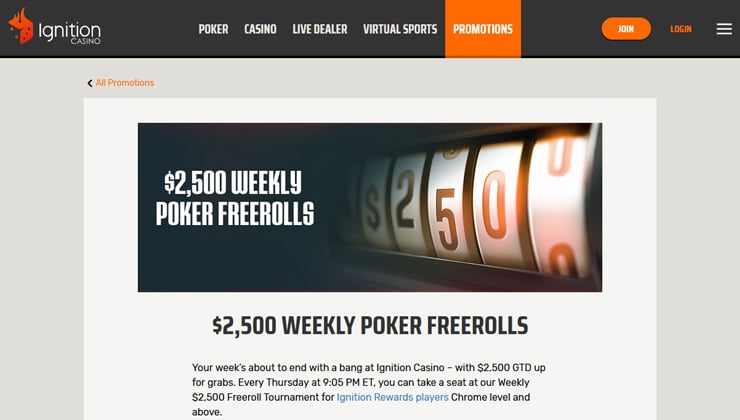 Ignition Casino Poker Freerolls