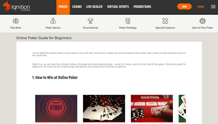 Ignition Casino Poker Beginners