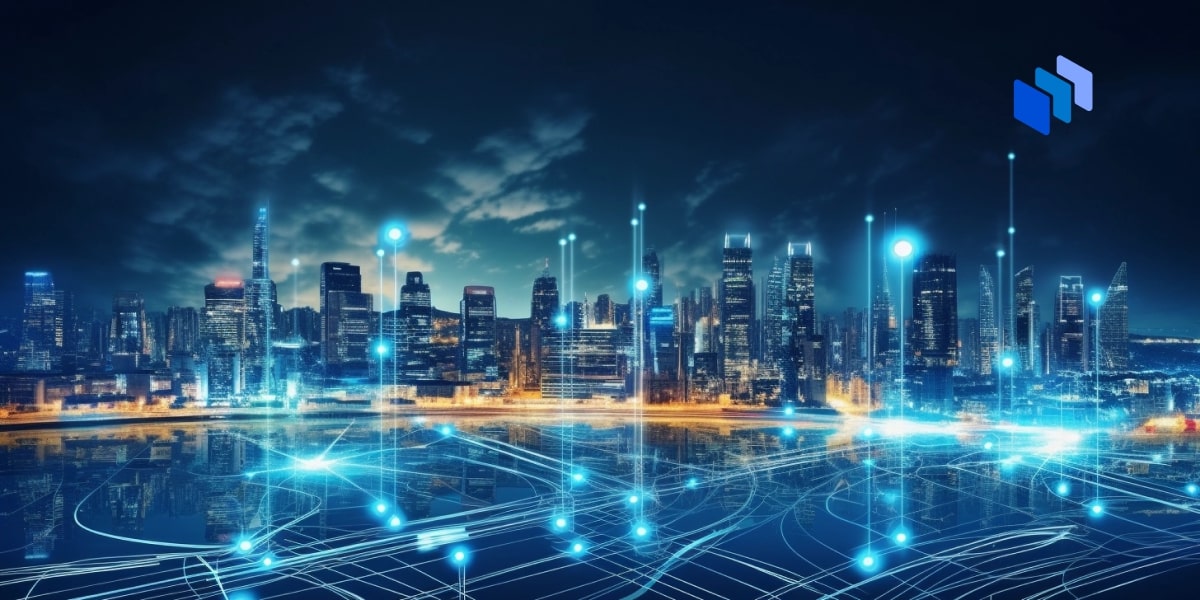 Technological futuristic city as a concept of the internet of things