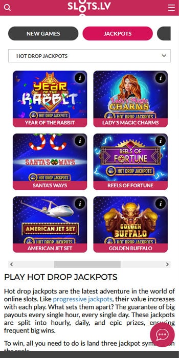 Slots.LV Features - Jackpots